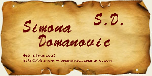 Simona Domanović vizit kartica